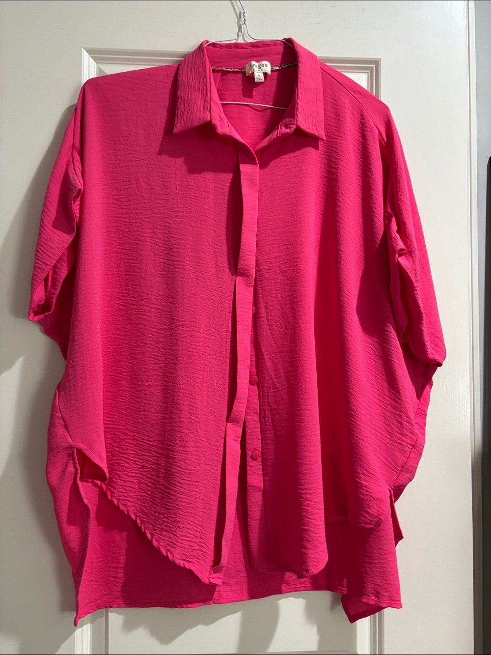 Umgee Hot Pink Button-Front Blouse